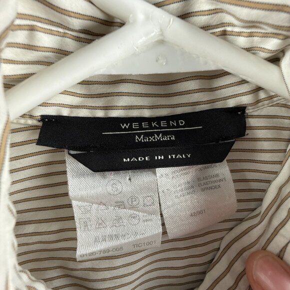 MAX MARA WEEKEND Striped Button Up Shirt Long Sleeve Italy Cotton Blend Women - Picture 13 of 16